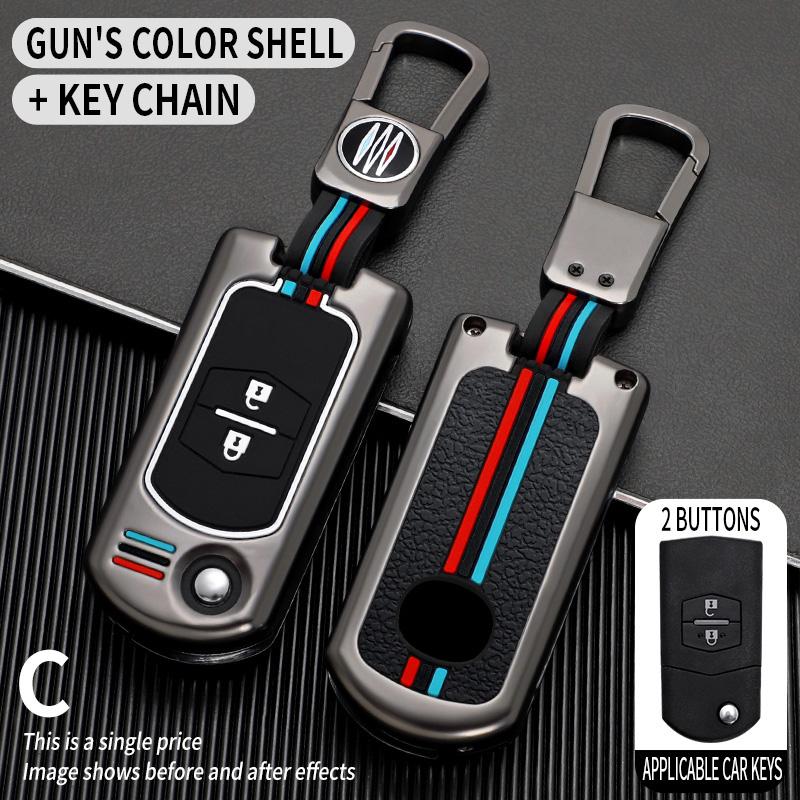 Interior Mouldings Car Flip Key Case Cover Shell For Mazda 3 5 6 Series M6 RX8 MX5 2 3 Buttons Smart Keyless Key Protector Fob B