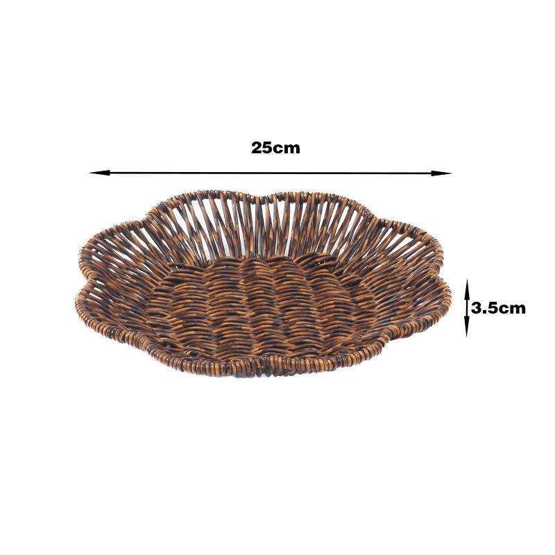 Handgeflochtenes Frühstücksbrotkorb Lebensmittelplatte Servierschale Korb Rattan Aufbewahrungskorb Obst Gemüse Kuchen Weidenkorb