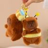 Cute Wagging Tail Capybara Pendant Capybara Drawing Jitterbug Wings Bee Water Dolphin Keychain Plush Doll Bag Hanging Ornaments