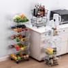 Compact Kitchen Trolley: Multi-Layer Detachable Storage Rack for Fruits, Vegetables, Snacks - Ideal for Living Room or Bedroom.