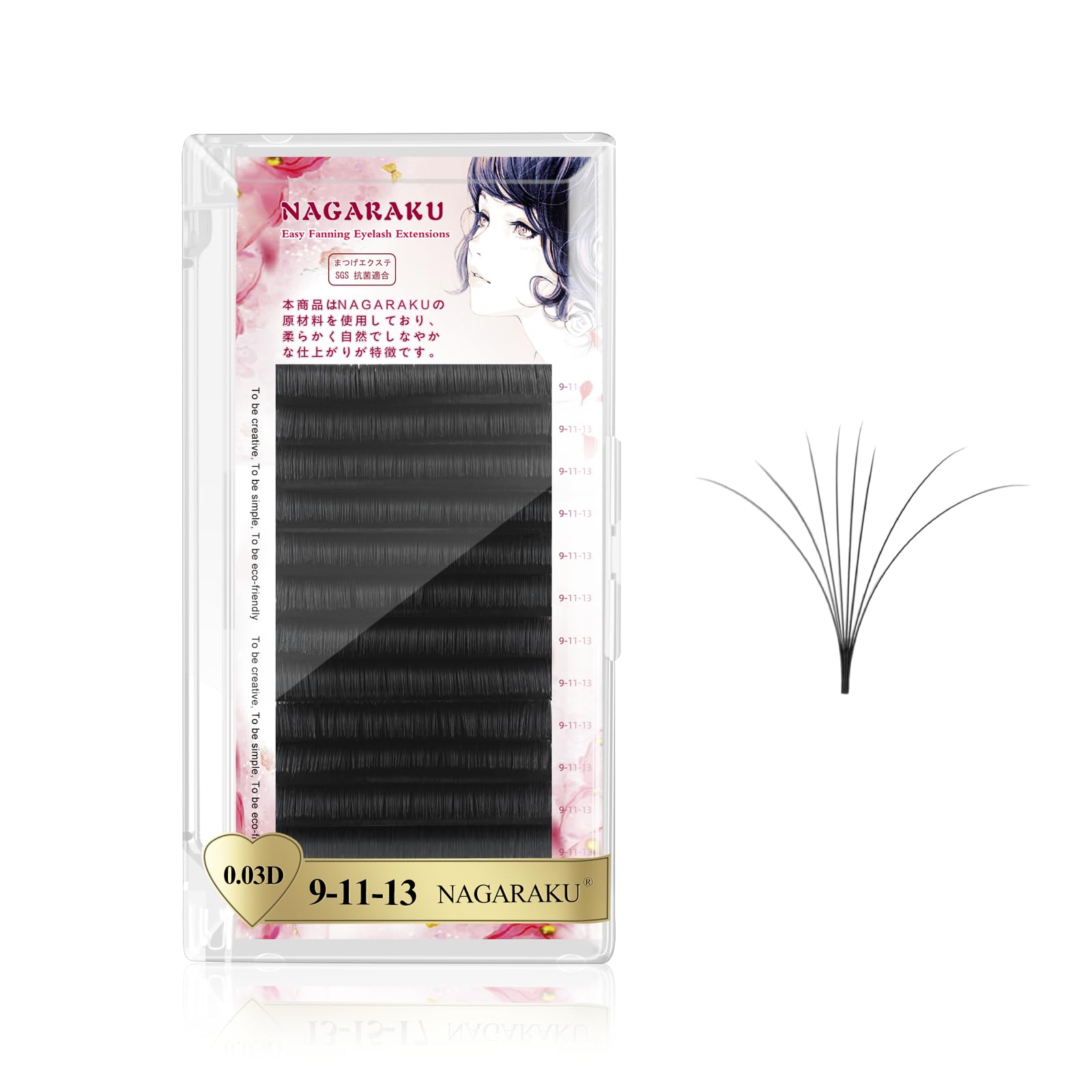 

Накладные ресницы NAGARAKU Volume Lash Eyelash Extensions D Curl Each Row Mix 3 Layer False Eyelashes Adhesive Eyelashes Ideal for Personal Makeup Fans that can be made