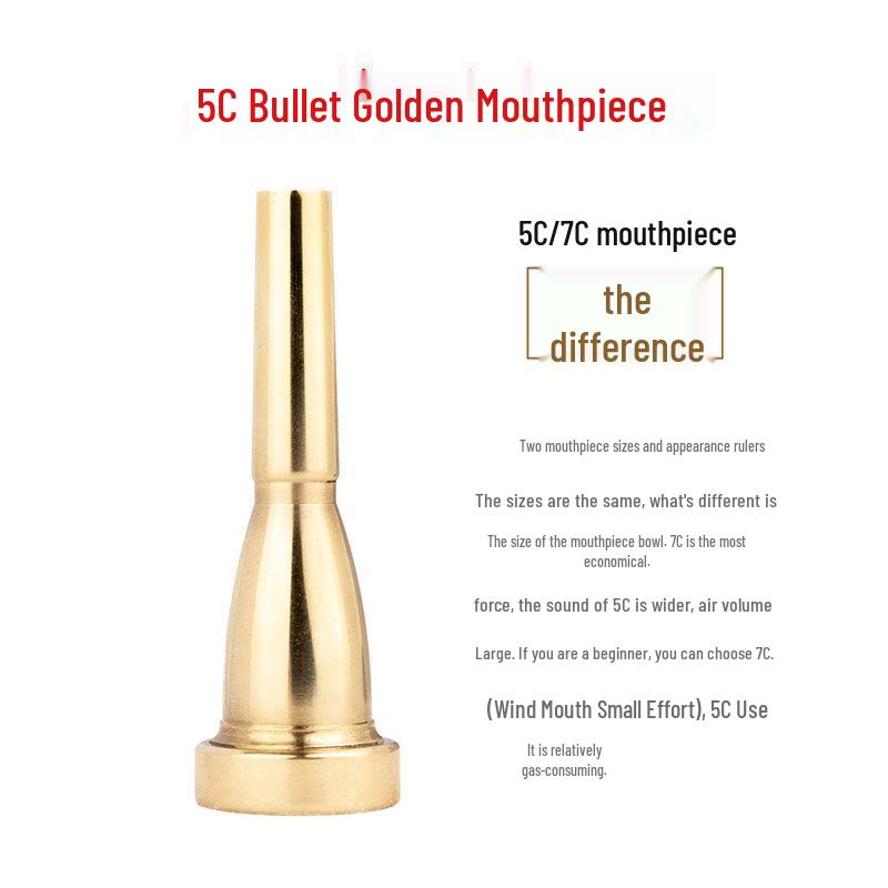 Gold & Silver Trumpet Mouthpieces: 3C, 5C, 7C – Brass Wind Instrument Accessories