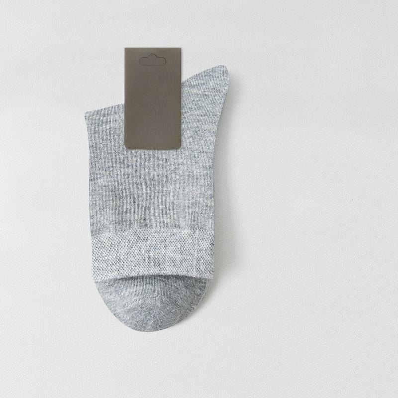 

Men s Spring and Autumn Commercial Cotton 7A Anti Bacterial Perspiration Breathable Tube Socks 1 pair светло-серый