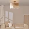 JOYINLED Hand Woven Hemp Rope Chandelier 30/40/50/60cm Large Drum Pendant Light with Tassel Boho Farmhouse Lighting E27 Lamp