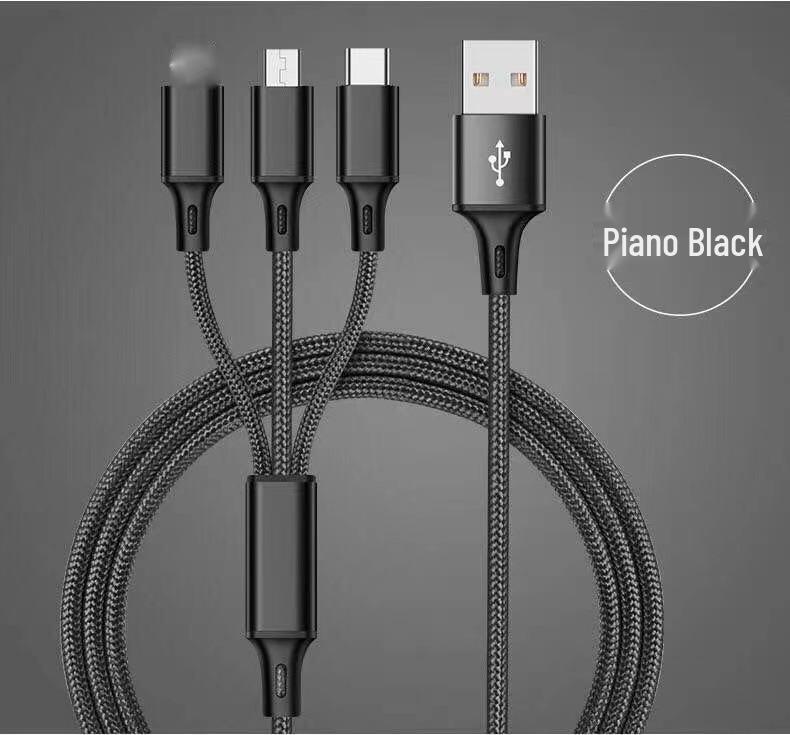 Woven 4-in-1 Fast Charging Data Cable for Huawei, Android, Apple, and Type C Devices