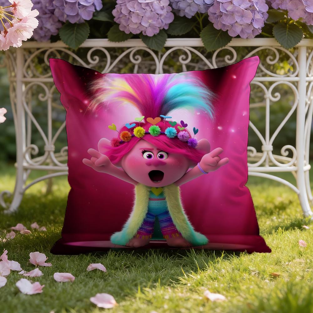 Anime T-TrollsS Cartoon Cushion Cover Home & Car Dual-Scene Pillow Cover: Reversible for Premium Comfort