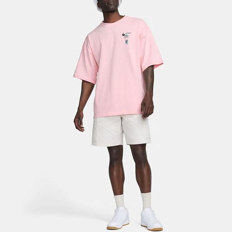 Nike Sportswear Loose Short Sleeve T-Shirt With Back Letter Print Men Tops Rush-Pink FB9808-686