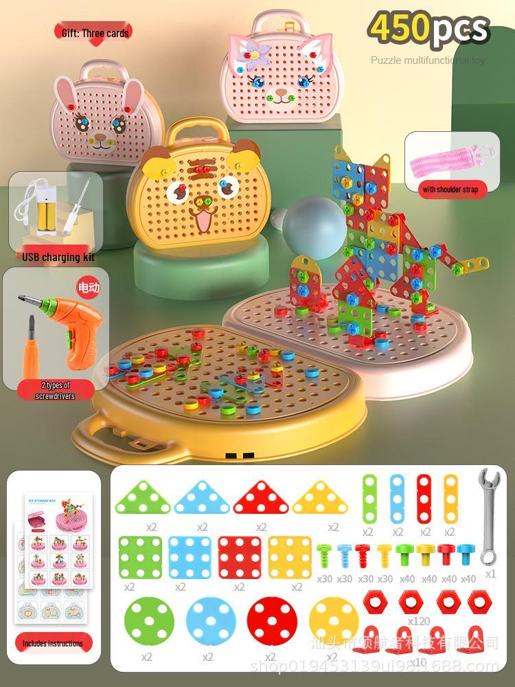 2025 Children's Educational Screw Assembly Toy with Electric Drill: Intelligence Disassembly Toolbox for Boys and Girls
