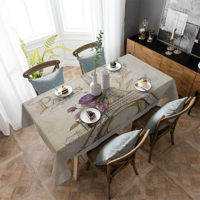 Newspaper English Letters Retro Waterproof Tablecloth Wedding Decor Table Runner Coffee Dinning Decor Table Cover