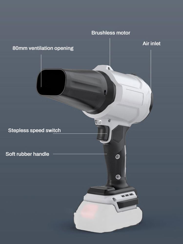 2000W Turbo Fan Violent Air Gun 800g Thrust Stepless Speed High Power Turbofan Leaf Blower Handheld Jet Fan for Makita Battery