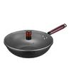 Kangshida Black King Kong Maifan Stone Non-stick Wok with Lid