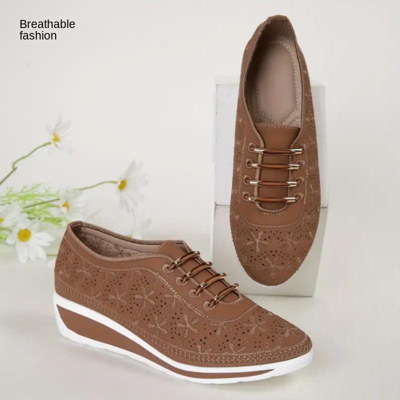 Nowe wygodne pojedyncze buty dla kobiet na koturnie, trampki na co dzień, buty na platformie zwiększające wzrost, buty dla kobiet