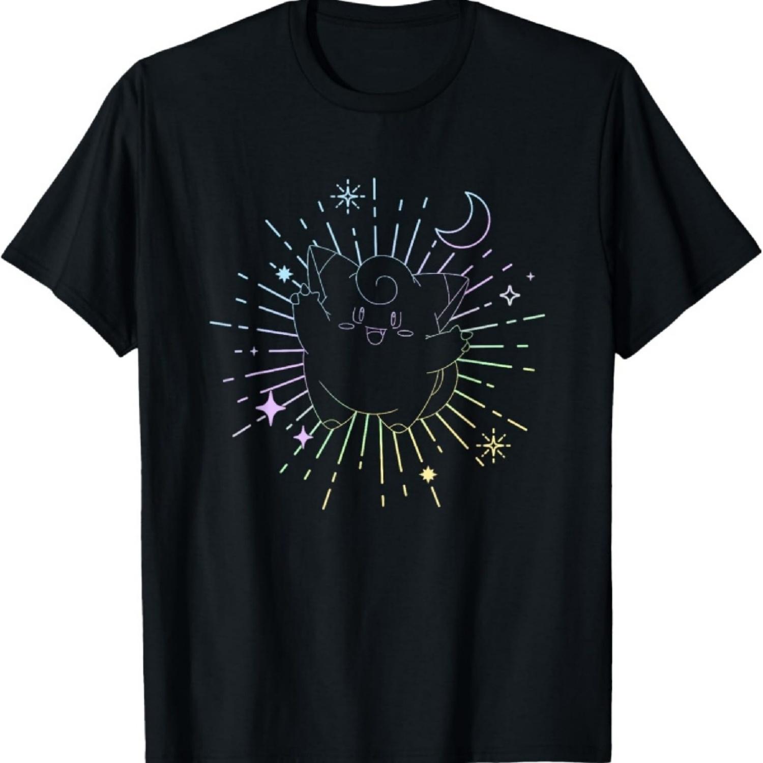 

Pokémon Clefairy Metronome Outline Retro Stars T-Shirt XXXXXL чорний