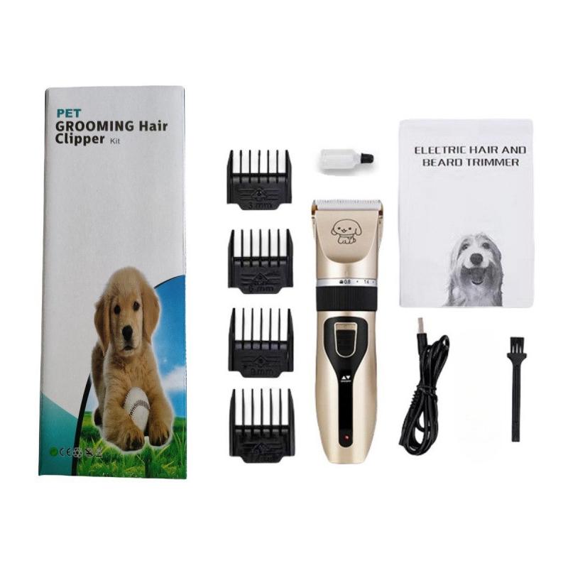 Professional Rechargeable Pet Shaver Kit Ceramic Blade Low Noise Dog Cat Hair Trimmer With 4 Limit Combs