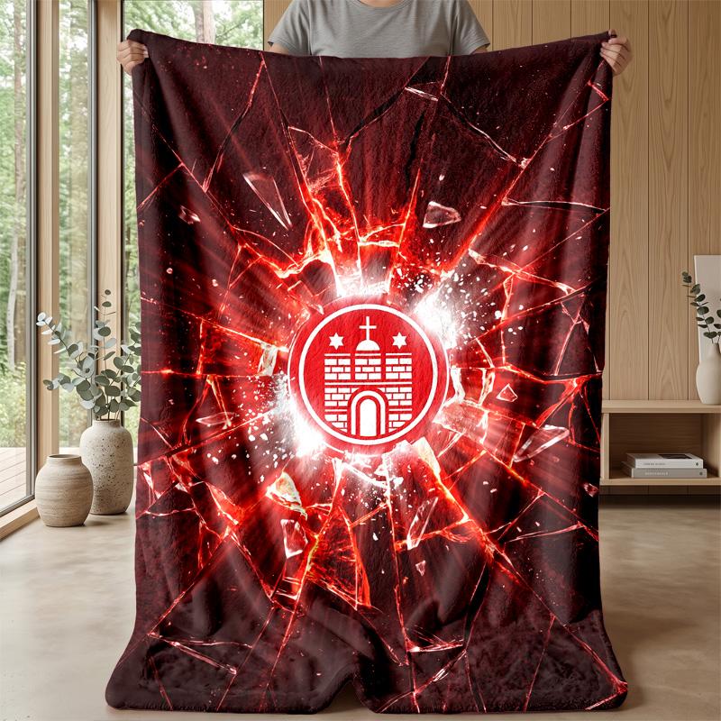 FC St. Pauli Fußball Druck Flanelldecke, Weiche Warme Leichte Überwurfdecke für Sofa Bett Camping
