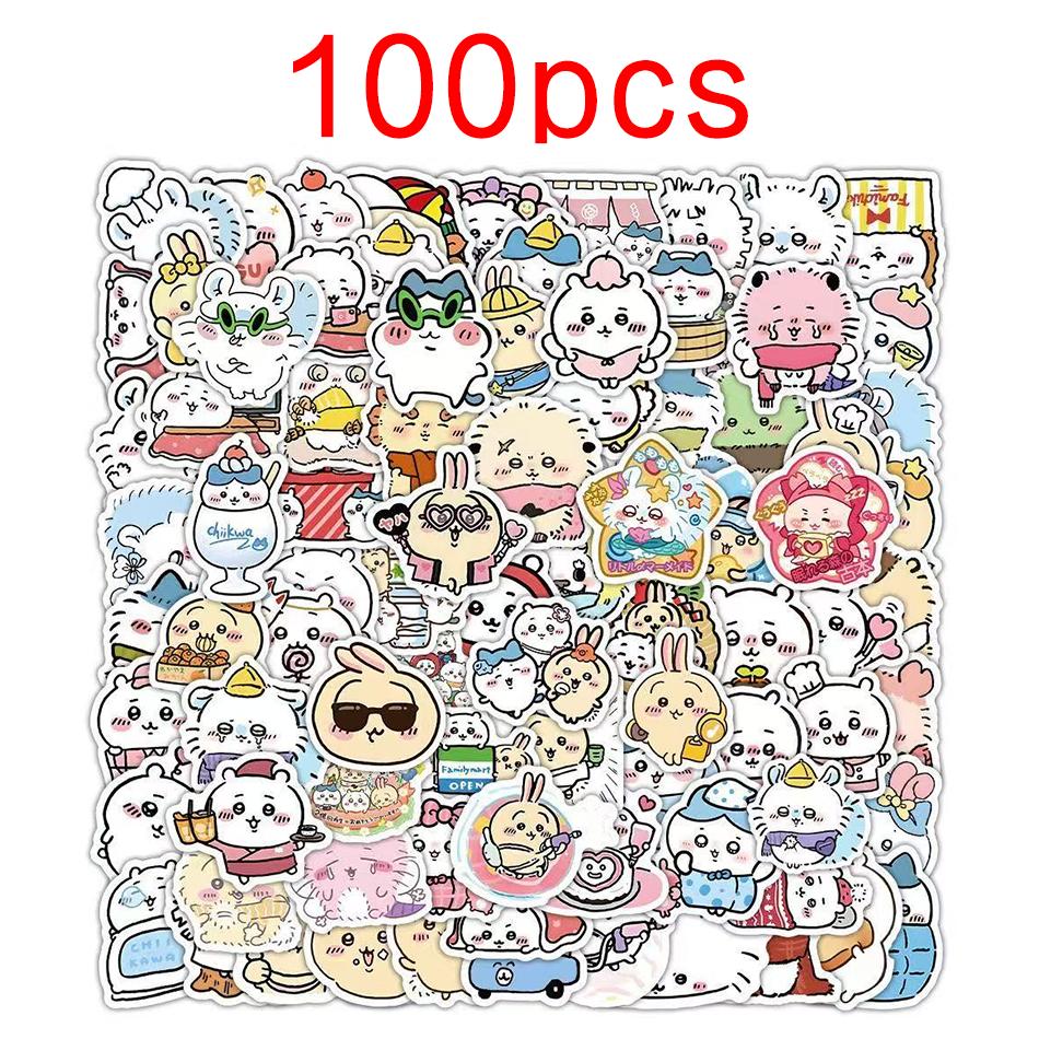 Top Selling 100pcs Kawaii Jiikawa Cartoon Stickers Decorative Desk Laptop Scrapbook LuggageCute Graffiti Sticker for Kids Gift