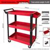 Three-Layer Mobile Tool Cart with Storage Shelves