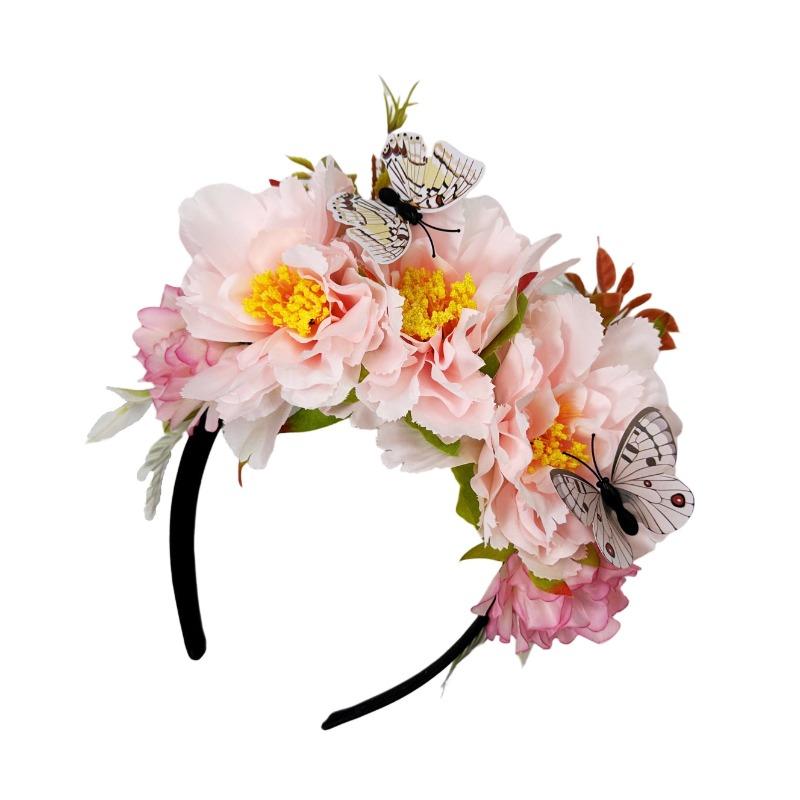 New simulation butterfly big flower headband fashion vacation Mexican party headdress