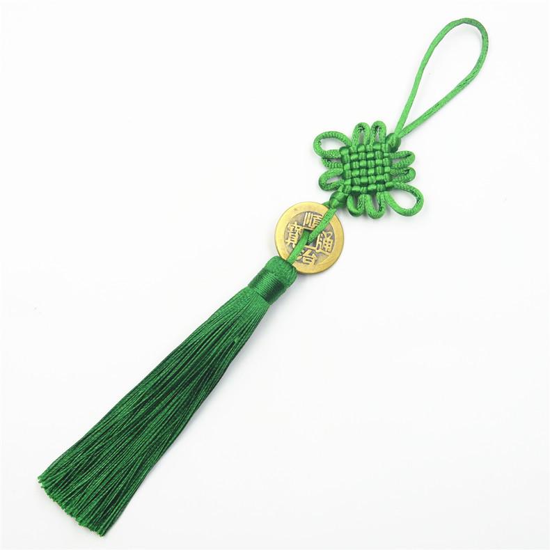 Handgefertigte Quaste im chinesischen Knotenstil Anhänger aus echter Kupfermünze Autoanhänger chinesischer Knoten dekorativ besonderes Geschenk