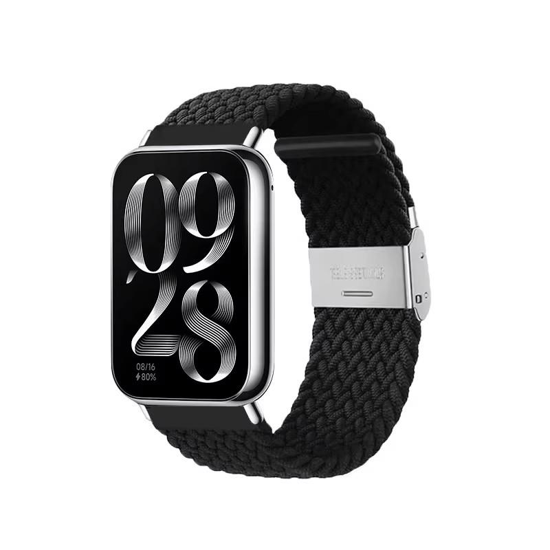 

Нейлоновый ремешок для Xiaomi Band 9 Pro / 8Pro с металлической пряжкой, плетеный браслет на замену для Xiomi Miband 9pro 8pro, ремешок на запястье Correa чёрный