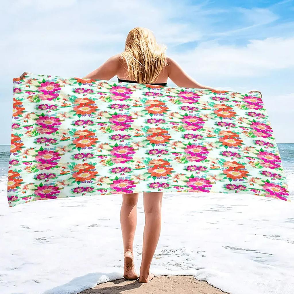Boho Blume Mikrofaser Sandfreies Strandtuch Dünn Schnelltrocknend Super Saugfähig Übergröße Groß Leichtgewichtige Handtücher Ultra Saugfähig
