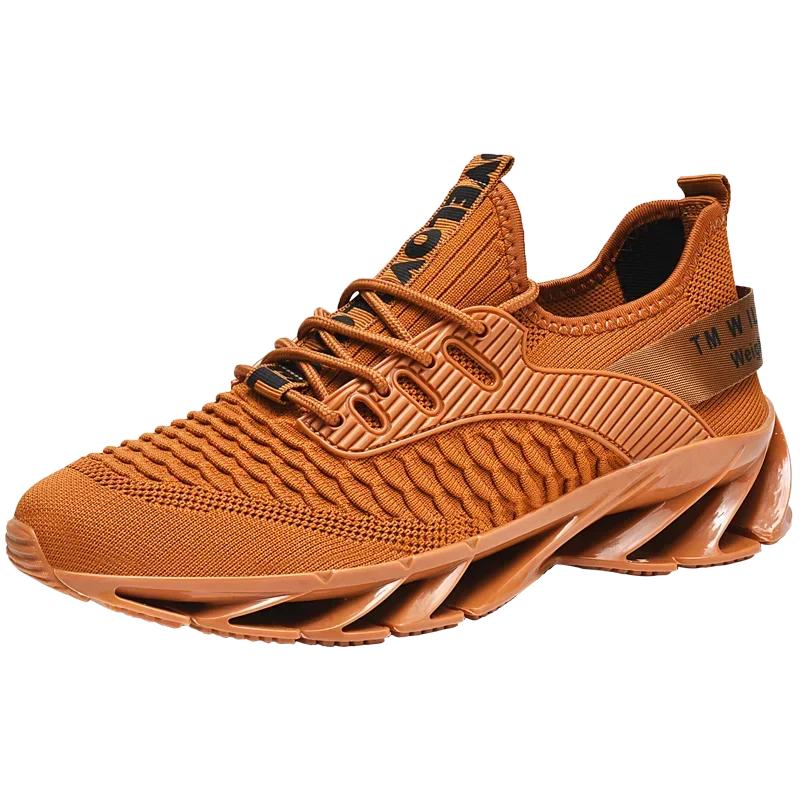 Men's large-sized casual sports shoes, mesh woven breathable running shoes, spring and autumn thick-soled vulcanized men's shoes