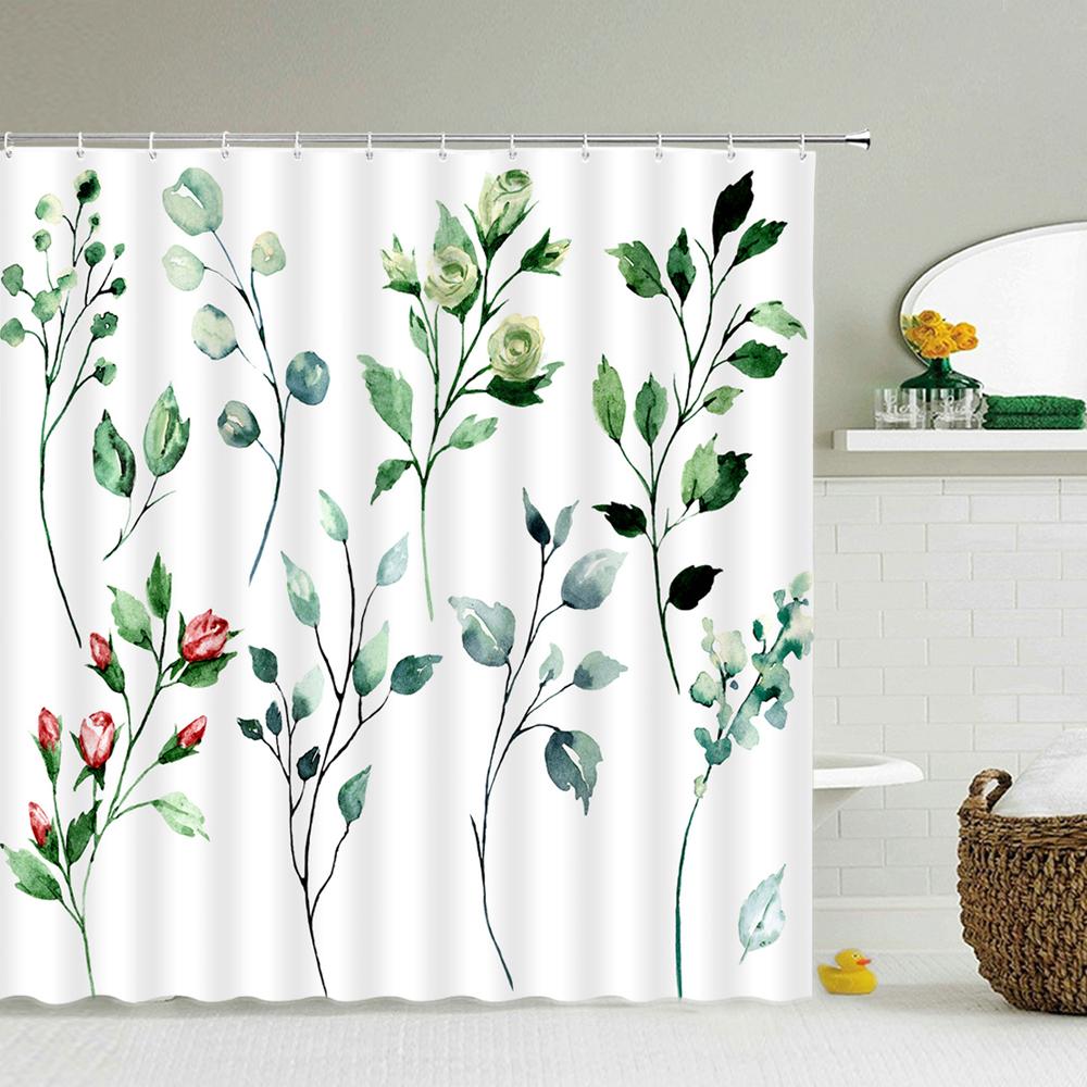 

3D Цветок Тюльпан Цветение Кактус Лаванда Роза Шторки для душа Занавеска для ванной Водонепроницаемый Полиэстер Занавеска для ванны с крючком W90xH180cm