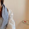 Polka Dot Ribbon Braids Headband Plaid Long Neck Scarves Light Blue Series Hair Band  Outdoor