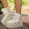 Fashionable Large Size Snow Boots Women's Cross Tie Thick Bottom Warm Cotton Boots Trendy Rubber Upgraded Version 2026