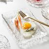 Irregular Crystal Glass Plate Salad Plates Fruit Dish Dim Sum Plate Sushi Plates Cake Pan Coaster Cup Saucer Dessert Bowl