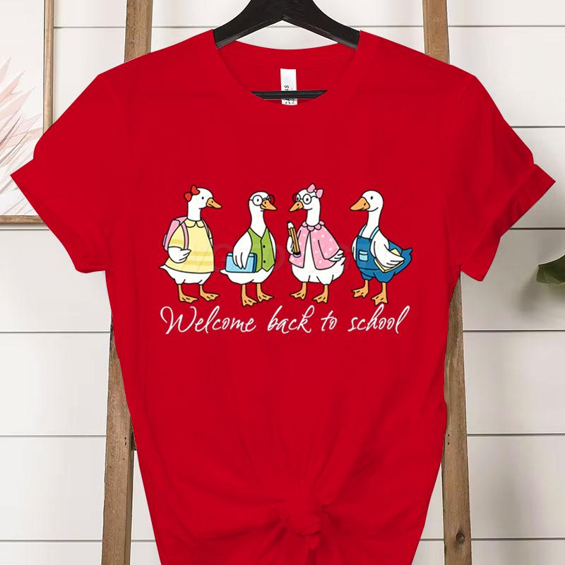 Welcome Back To School Duck TShirt Cute Teacher Shirt Unisex Tee BacktoSchool Outfit Gifts Funny Gift for Teachers Clothes