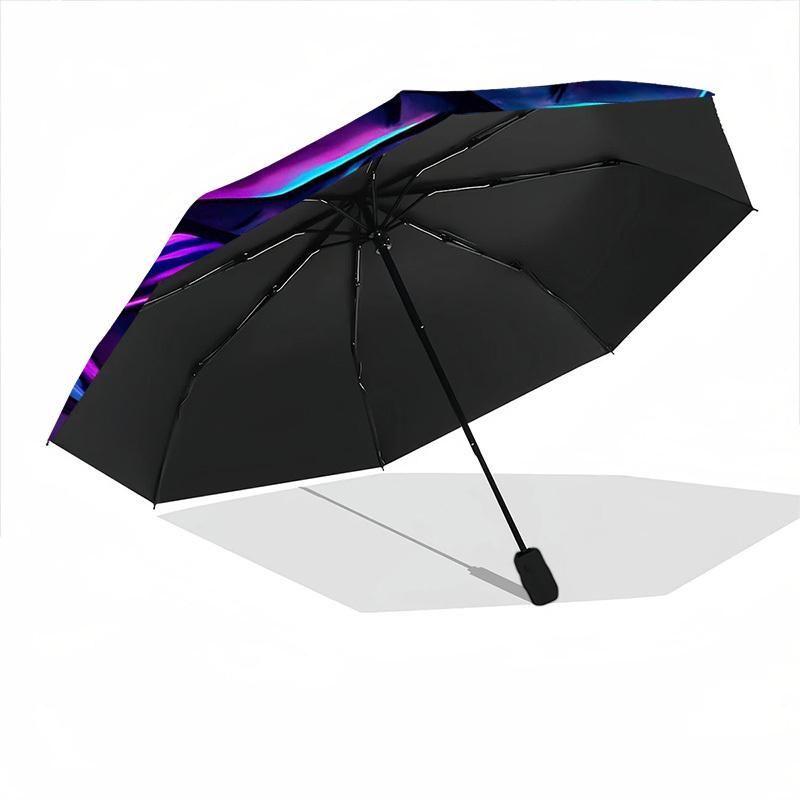 1PC Anime Heroes Neon Artwork Automatic Open/Close, 8-Rib Durable Frame Compact Travel Umbrella for Men & Women S1222096