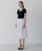 Tudument Shirring Long Skirt Ivory