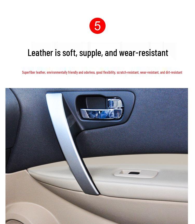 Qashqai 08-15 Door Panel Leather Armrest Cover for Interior Renovation