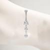 Gaibei Stylish Titanium Zircon Water Drop Navel Ring