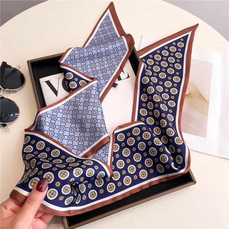 Scarf, Long Silk Scarf, Versatile Silk Scarf, Double-Layer Simulated Silk, Diagonal Scarf, Autumn And Winter Hair Binding And Scarf