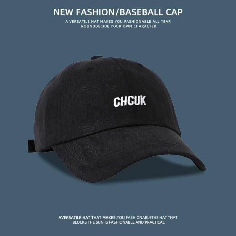 Vintage Versatile Embroidered Peaked Cap Children Wide Eaves Big Head Circumference Show Face Small Soft Top Shade Baseball Cap Men