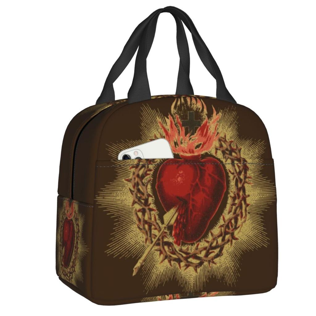 Divine Mercy Lord Jesus I Trust In You Thermal Insulated Lunch Bag Women Jesus Portable Lunch Tote Multifunction Food Box