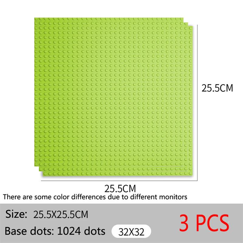 Non-Toxic 3Pcs Classic Base Plates Blocks 32X32 32X16 Dots Building Baseplates Bricks Assembly City Road Moc Friends City Toys