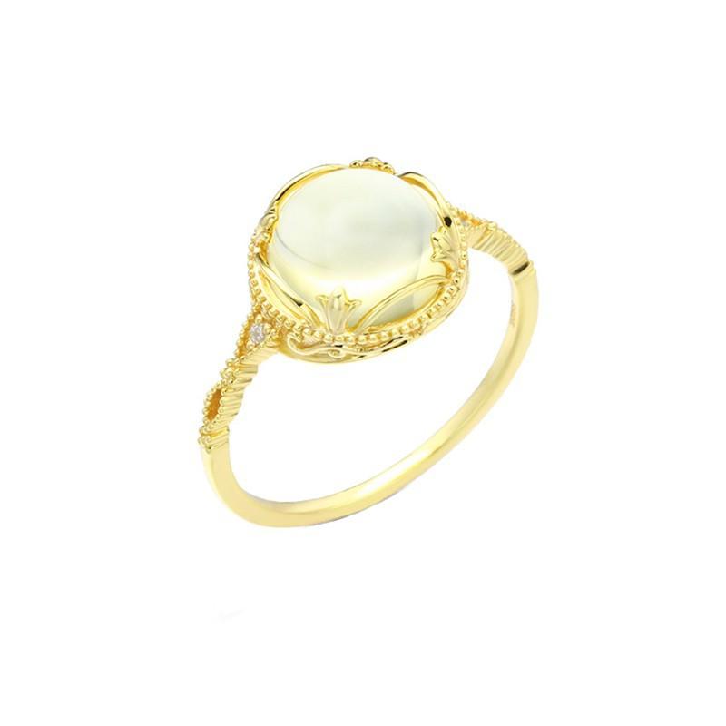 Simple Natural Egg Yolk Crystal Light Luxury Versatile Ring