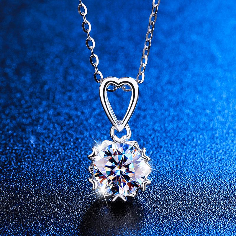 S925 Sterling Silver Women's Angel's Kiss 1 Carat Moissanite Ring