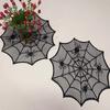 Runtow 1pc Halloween Spider Web Placemats ,Heat Insulation Halloween Placemats ,Spider Web Table Mats for Halloween Table Decor