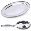 Taca Stalowa Srebrna Do Serwowania Owalna Talerz Patera Półmisek 34x21,5 Cm