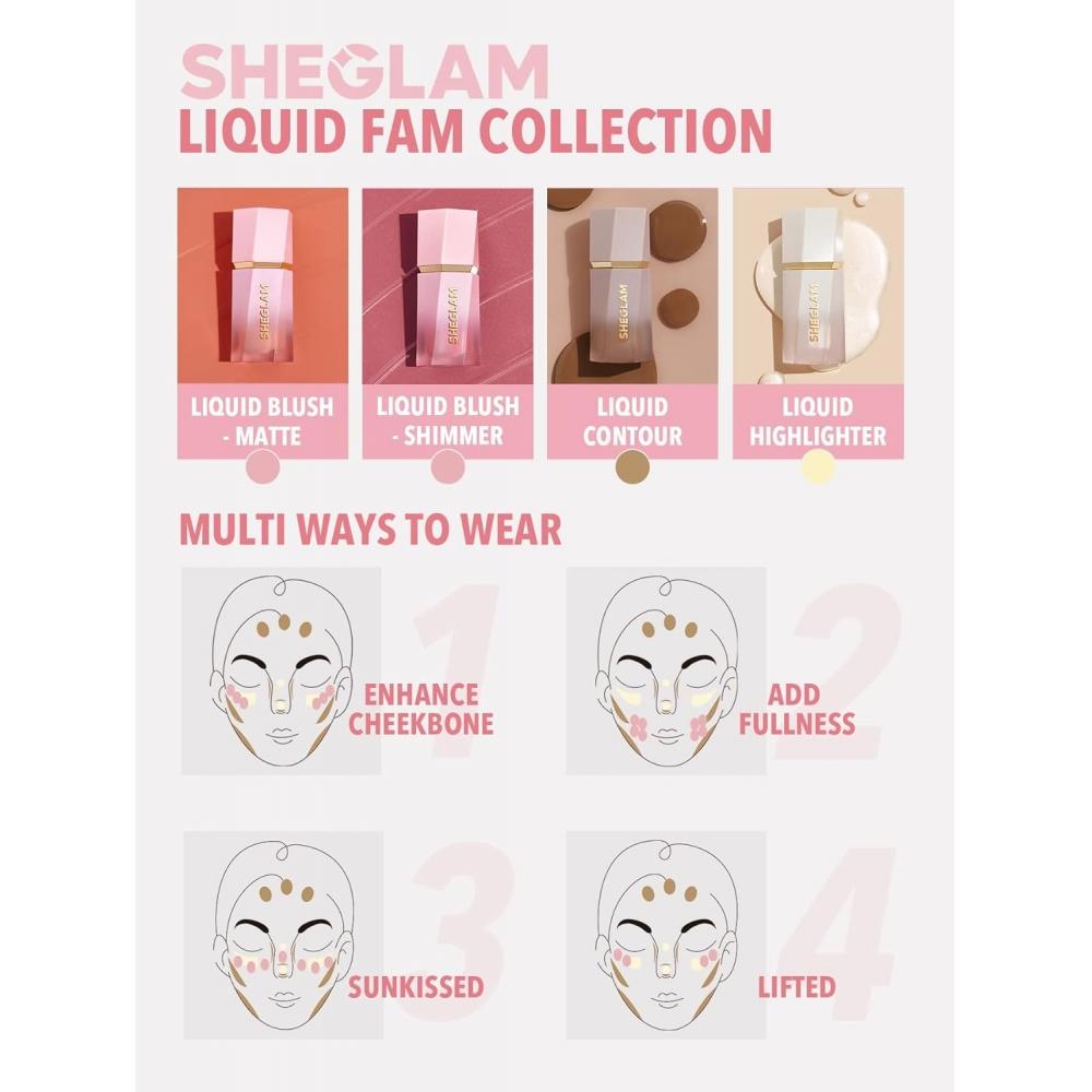 Sheglam Color Bloom Liquid Blush Matte Shimmer Animal Free Rose Ritual