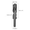 Uxcell 2pcs 14/15/17/18/20/21/22/23/26/27/28/30/35mm Twist Drill Bits Black Nitride Coated HSS-9341 with 1/2" Reduced Shank
