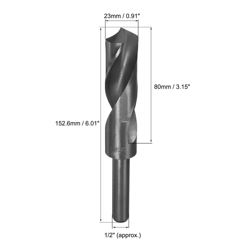 Uxcell 2pcs 14/15/17/18/20/21/22/23/26/27/28/30/35mm Twist Drill Bits Black Nitride Coated HSS-9341 with 1/2" Reduced Shank