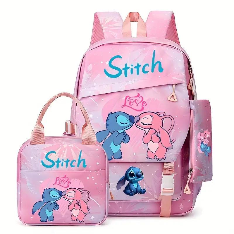 Student Schoolbag Three-Piece Large-Capacity Backpack Lunch Bag Pencil Case Diy