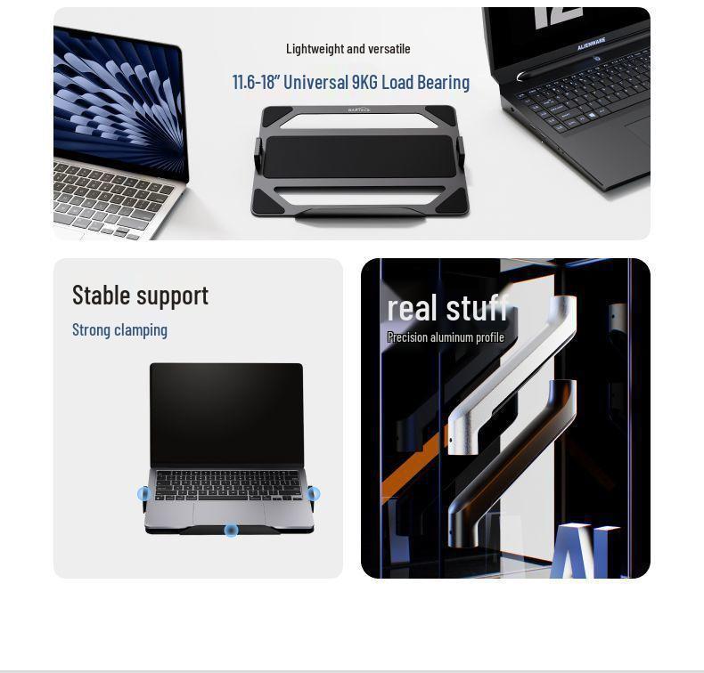 Dual Screen Laptop Display Stand with Adjustable Lifting Base