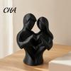 Couple Ornaments 3D Printed Heart Statue, Abstract Minimalist Lovers Embrace Figurine, Romantic Desktop Non-fading Figurine Decor for Living