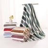 Soft Absorbent Coral Fleece Towel Set - Thickened, Non-shedding, Wide Stripe Design
